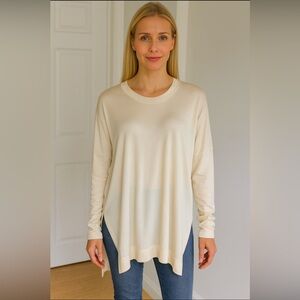 Urban Zen Donna Karan 100% Hemp Tunic Sweater Ivory Sz S/M Women’s Oversized